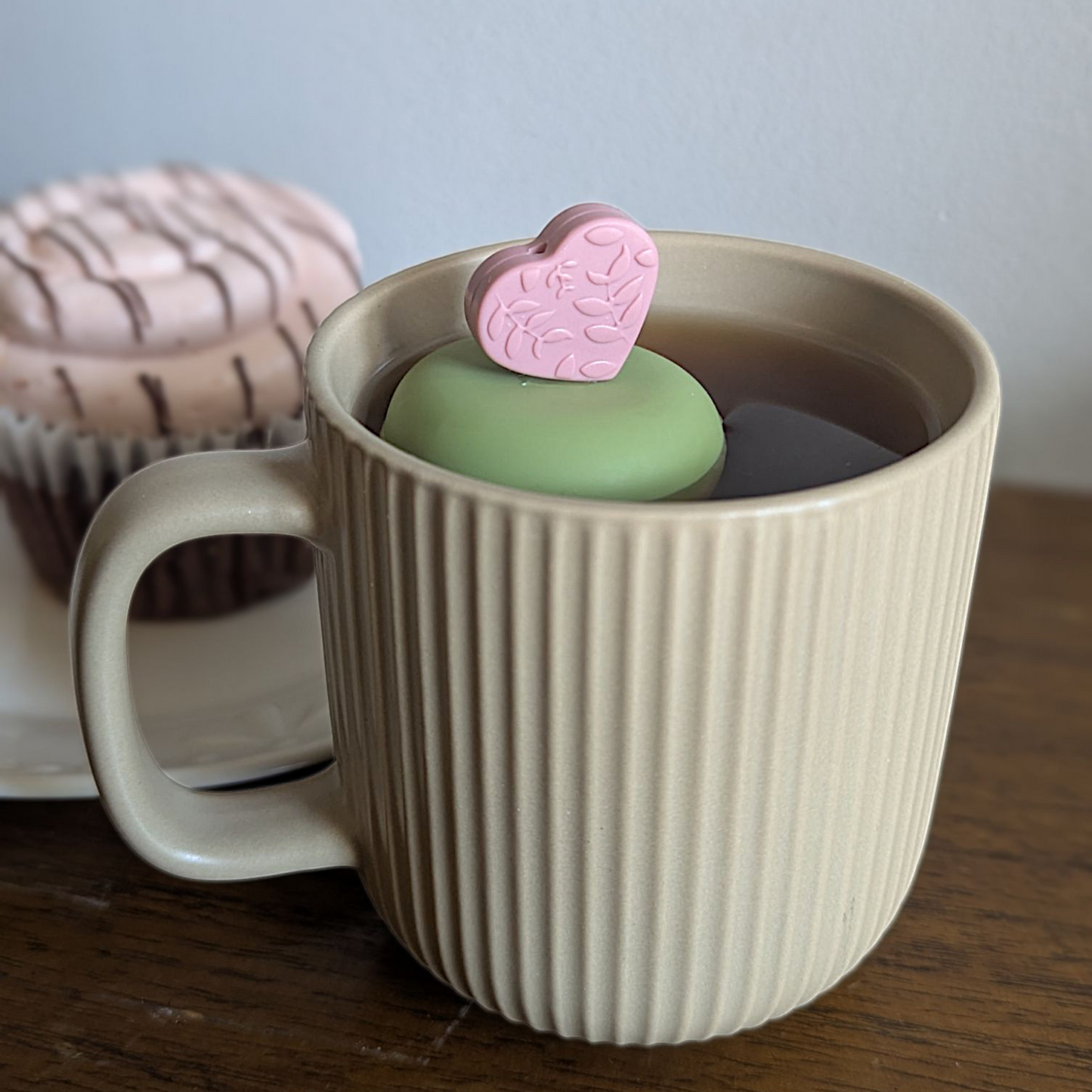 Floating Warm Pink Leaf Tea Infuser - Cute Tea Infuser for Loose Leaf Tea