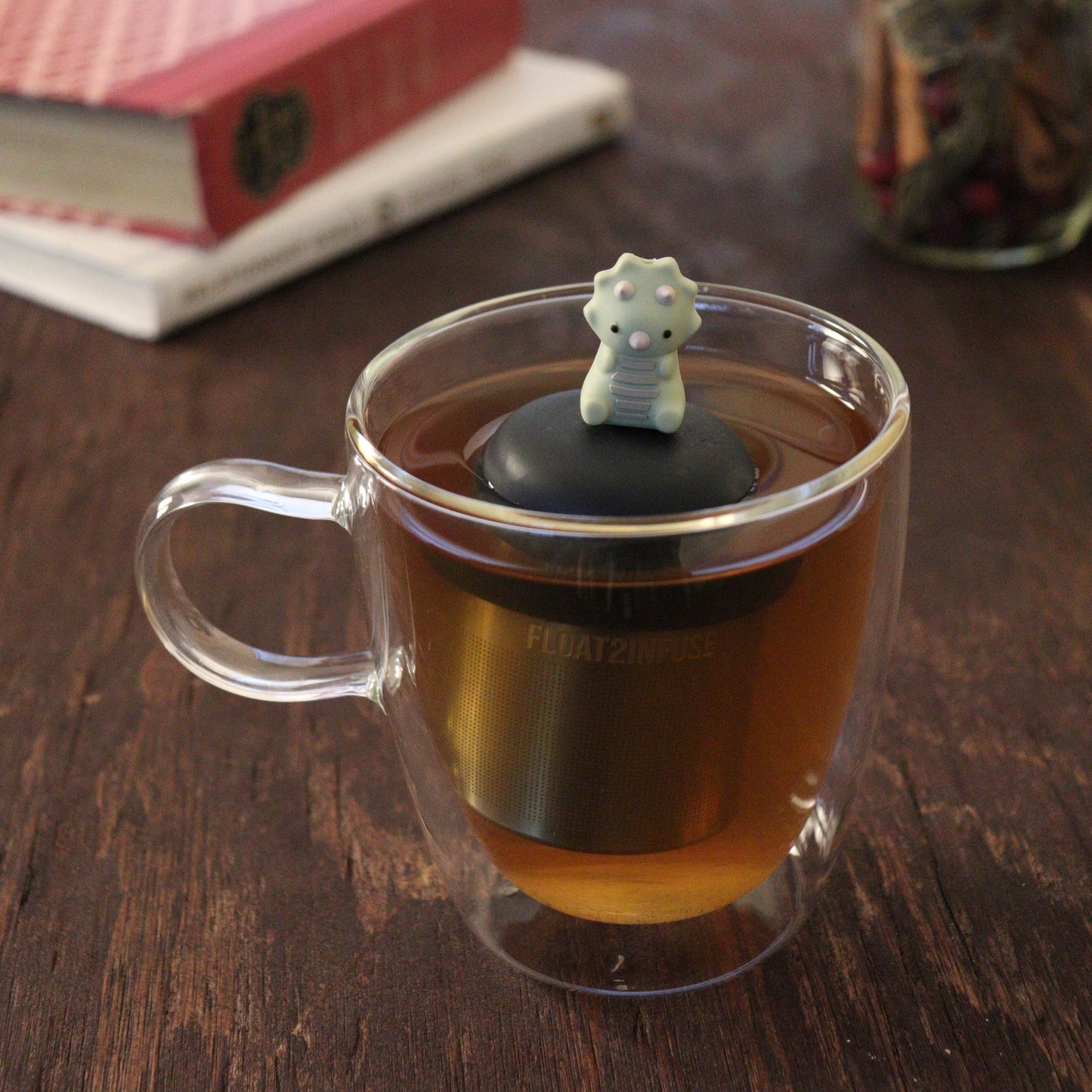 Floating Triceratops Dinosaur Tea Infuser - Cute Animal Tea Infuser for Loose Leaf Tea