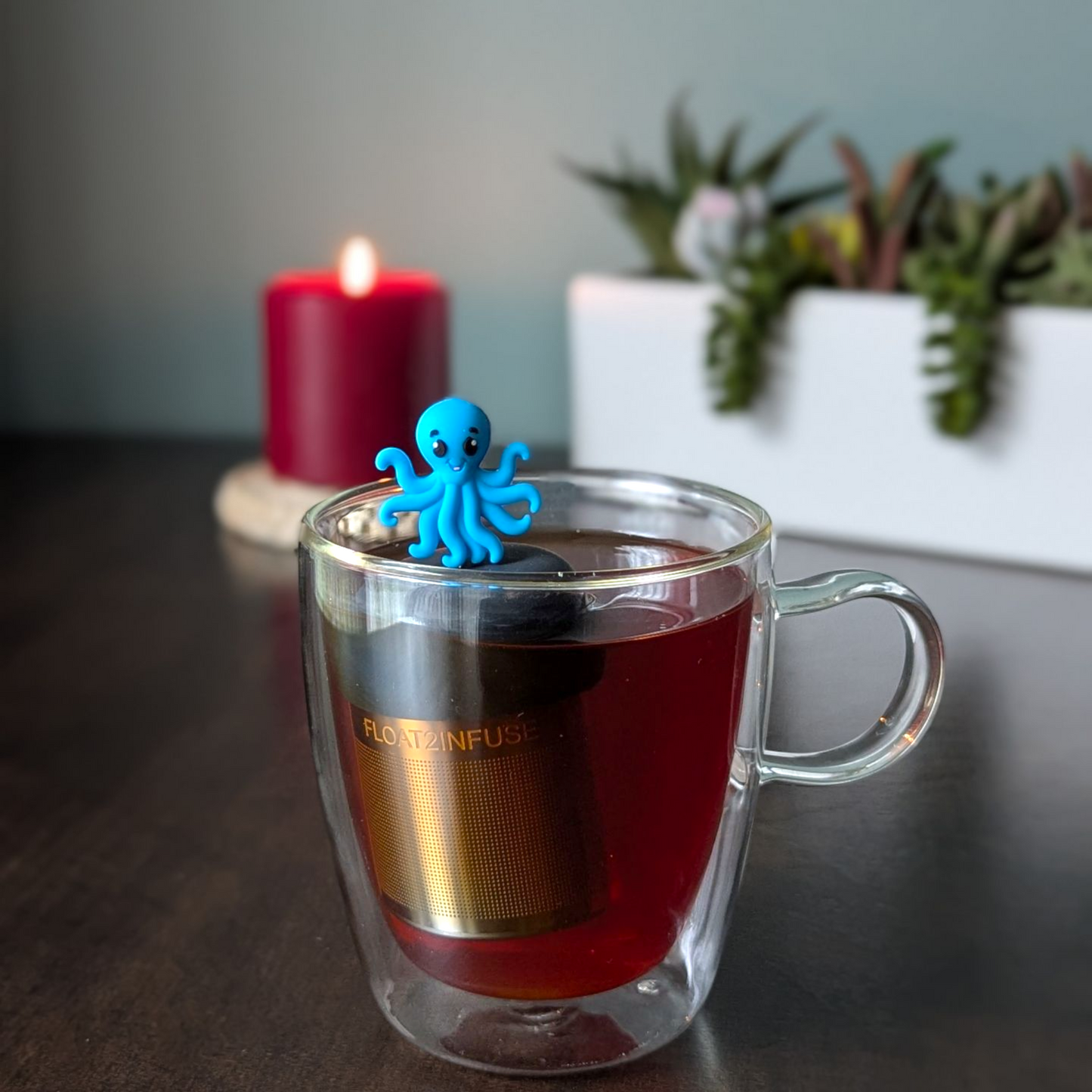Floating Blue Octopus Tea Infuser - Cute Tea Infuser for Loose Leaf Tea