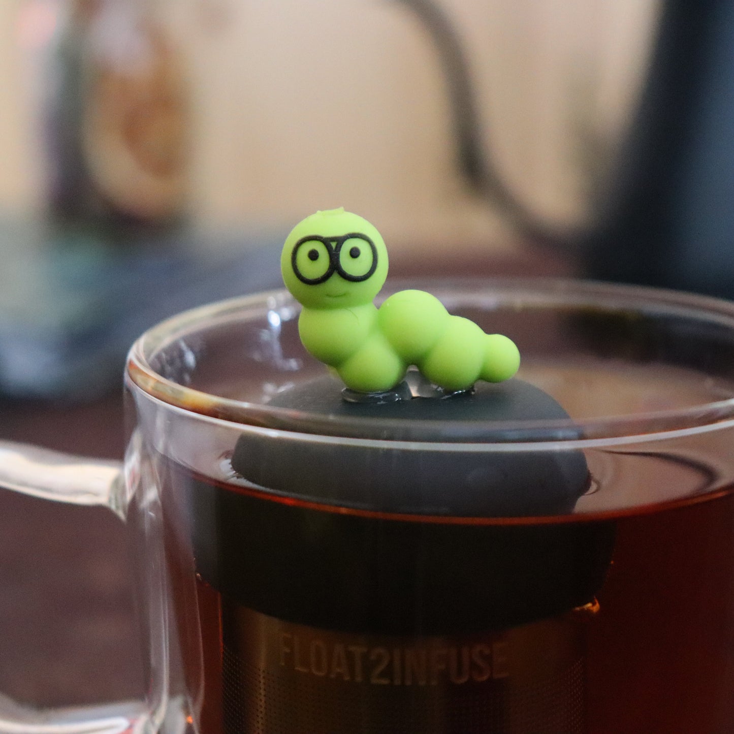 Floating Bookworm Tea Infuser - Cute Animal Tea Infuser for Loose Leaf Tea