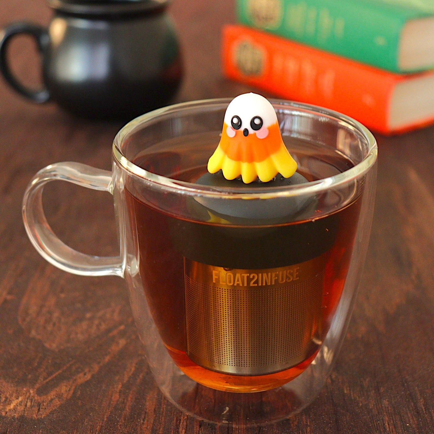 Floating Candy Corn Ghost Tea Infuser - Cute Tea Infuser for Loose Leaf Tea
