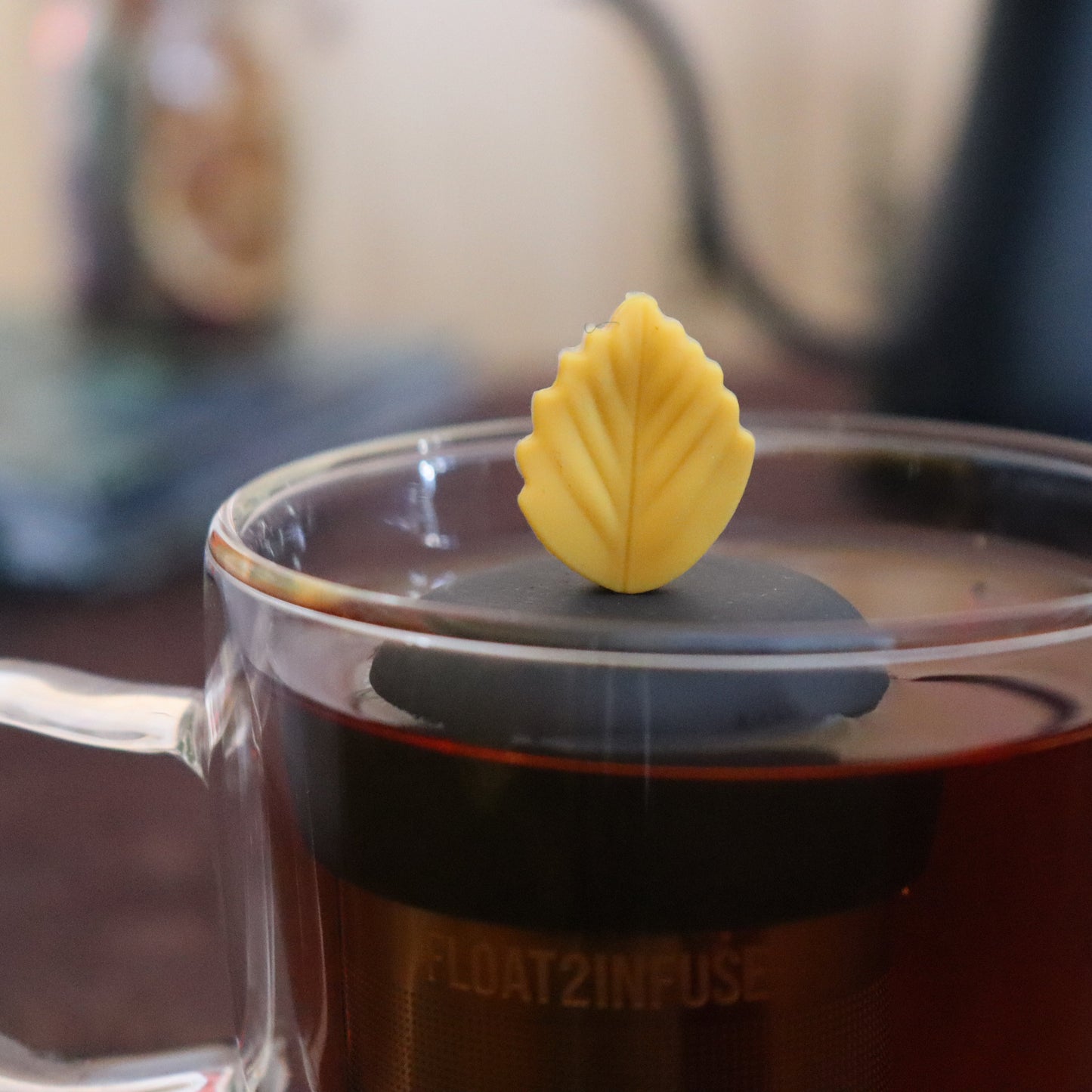 Floating Yellow Fall Leaf Tea Infuser - Cute Tea Infuser for Loose Leaf Tea