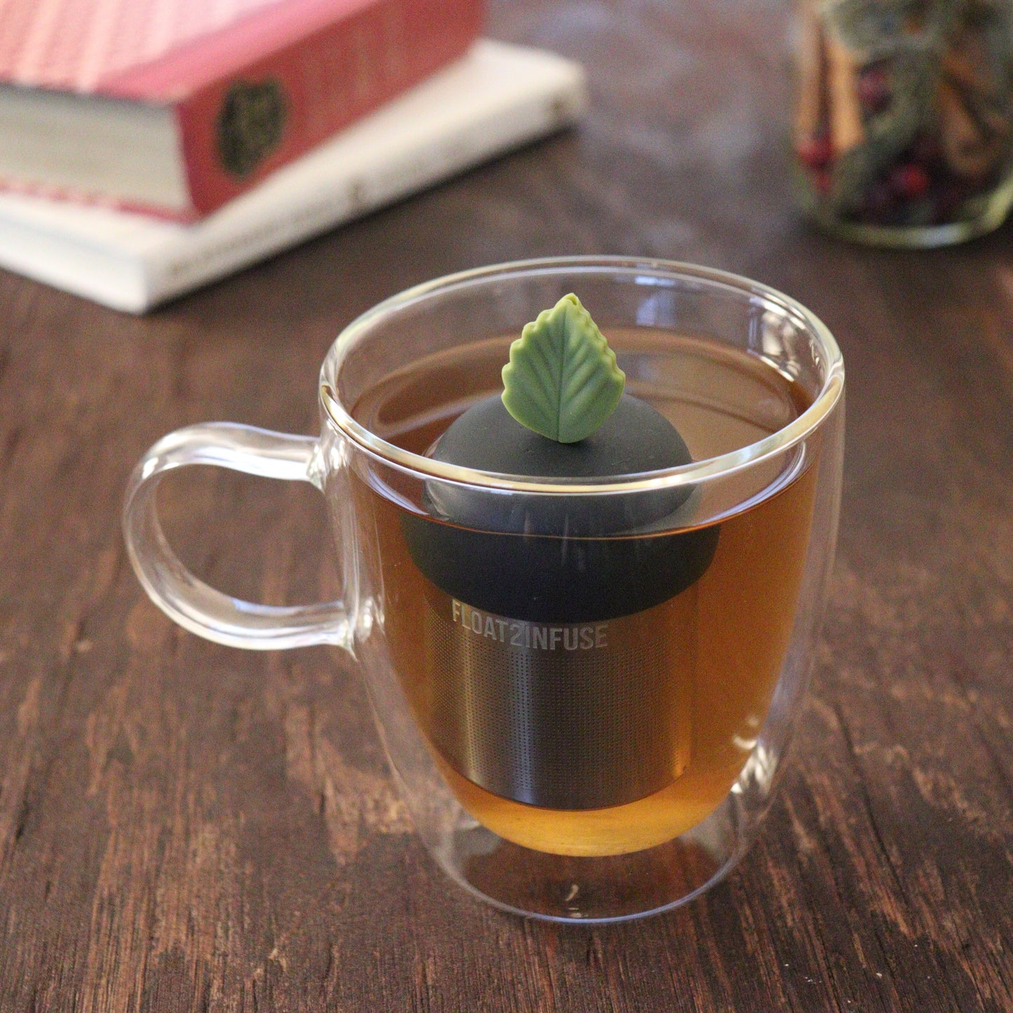 Floating Green Herb Leaf Tea Infuser - Cute Tea Infuser for Loose Leaf Tea