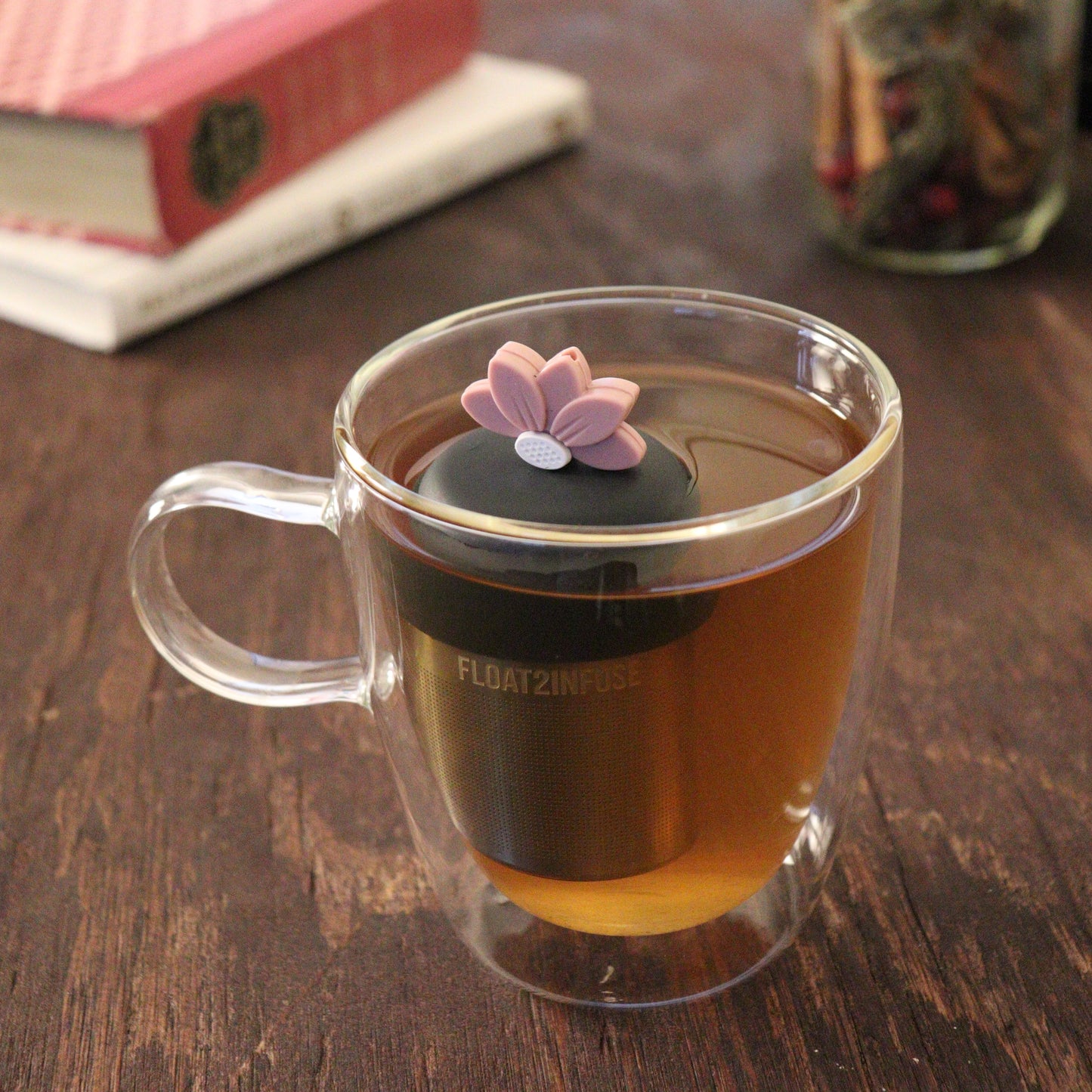 Floating Warm Pink Lotus Tea Infuser - Cute Tea Infuser for Loose Leaf Tea