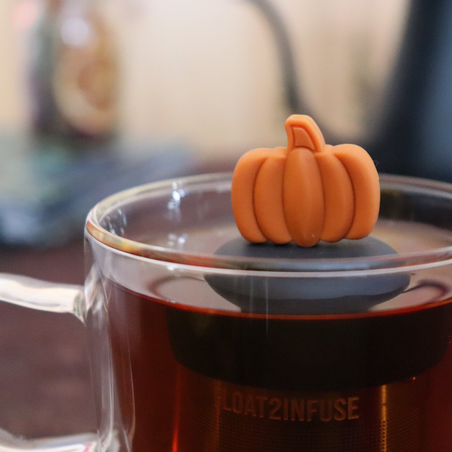 Floating Orange Pumpkin Tea Infuser - Cute Tea Infuser for Loose Leaf Tea