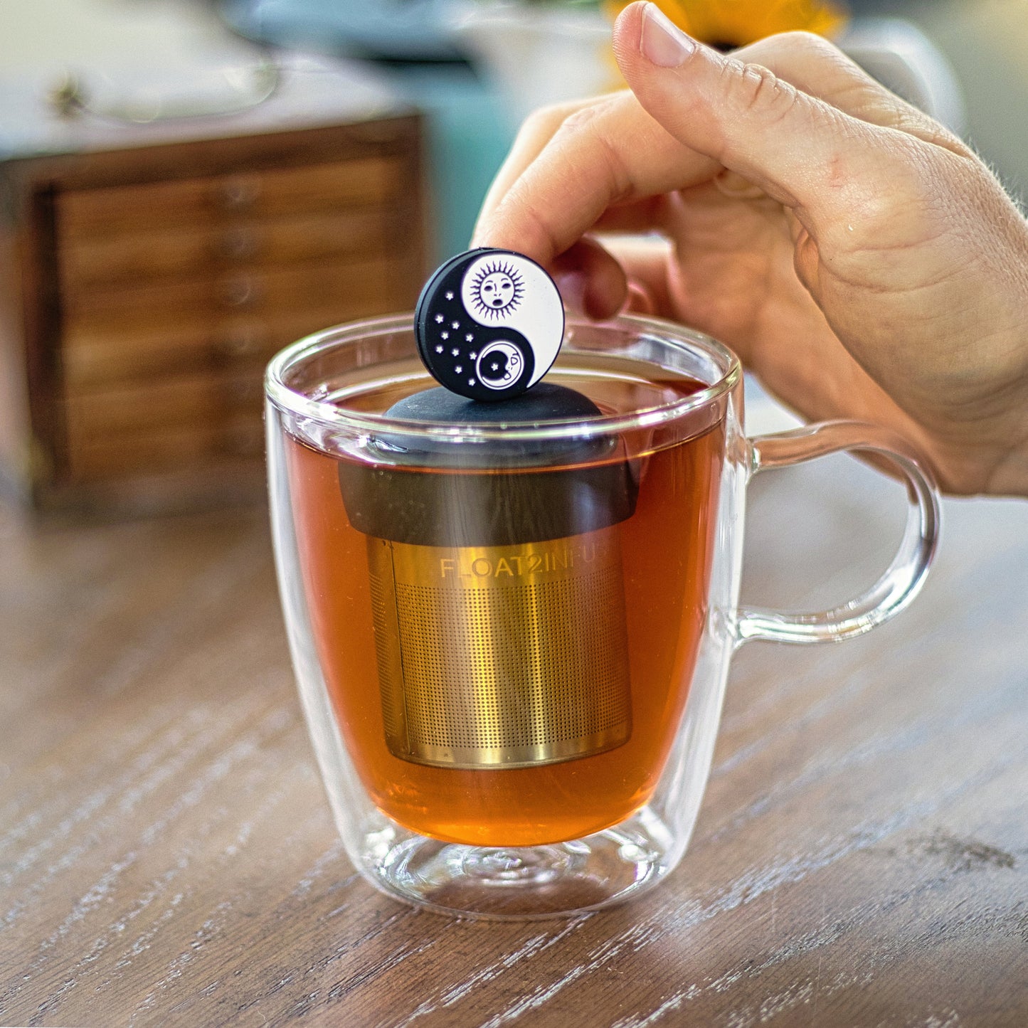 Floating Yin Yang Sun Tea Infuser - Cute Tea Infuser for Loose Leaf Tea