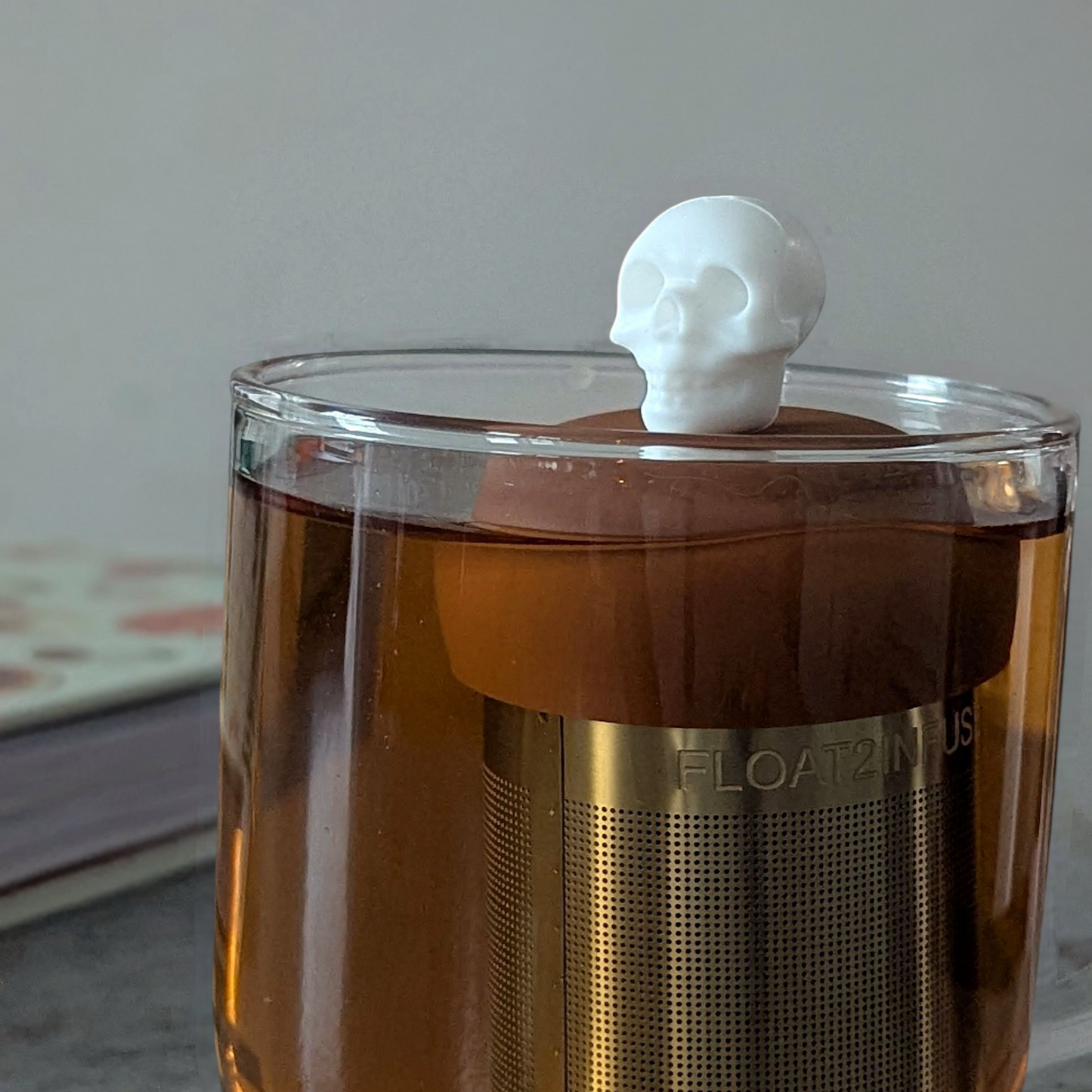 Floating White Skull Tea Infuser - Cute Tea Infuser for Loose Leaf Tea