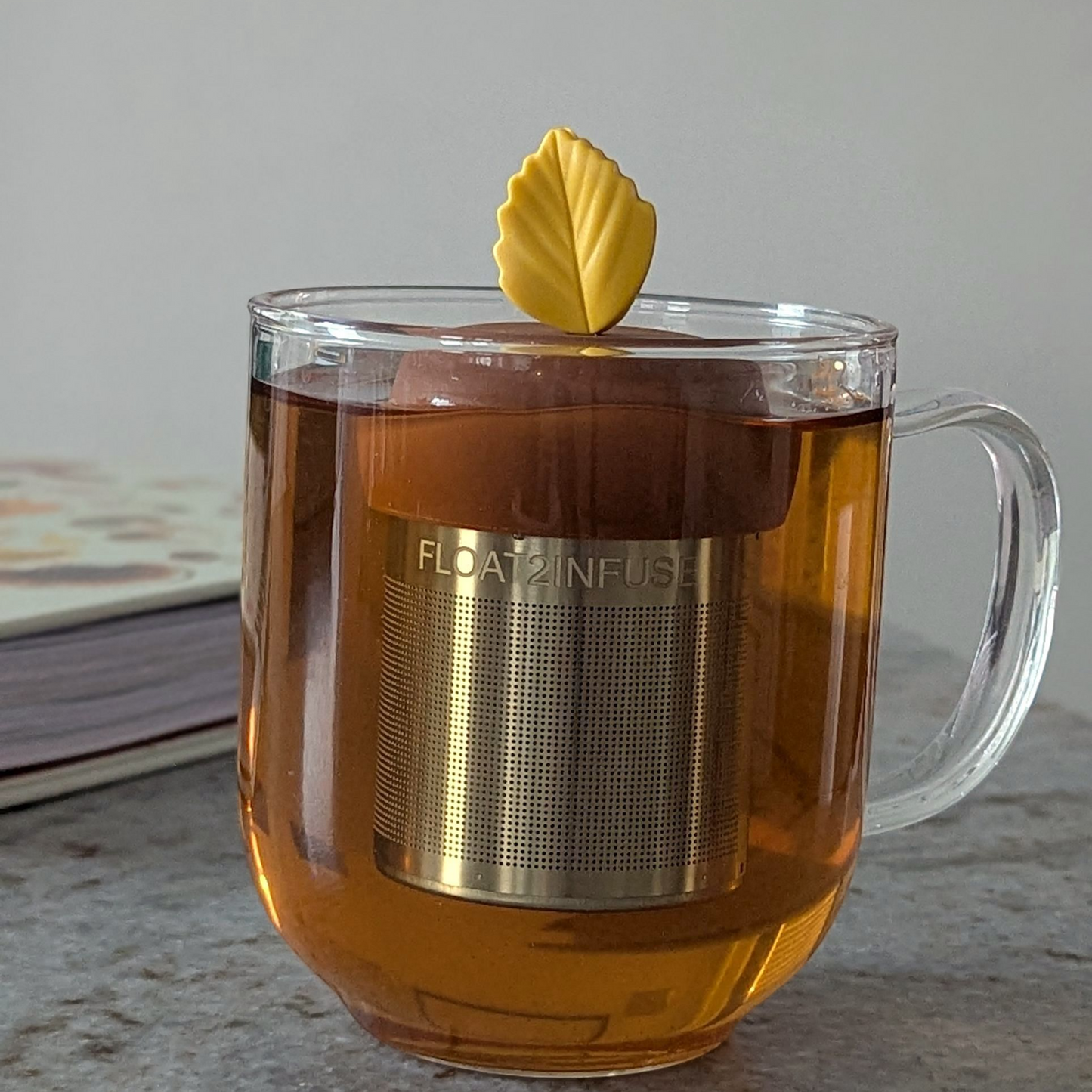 Floating Yellow Fall Leaf Tea Infuser - Cute Tea Infuser for Loose Leaf Tea