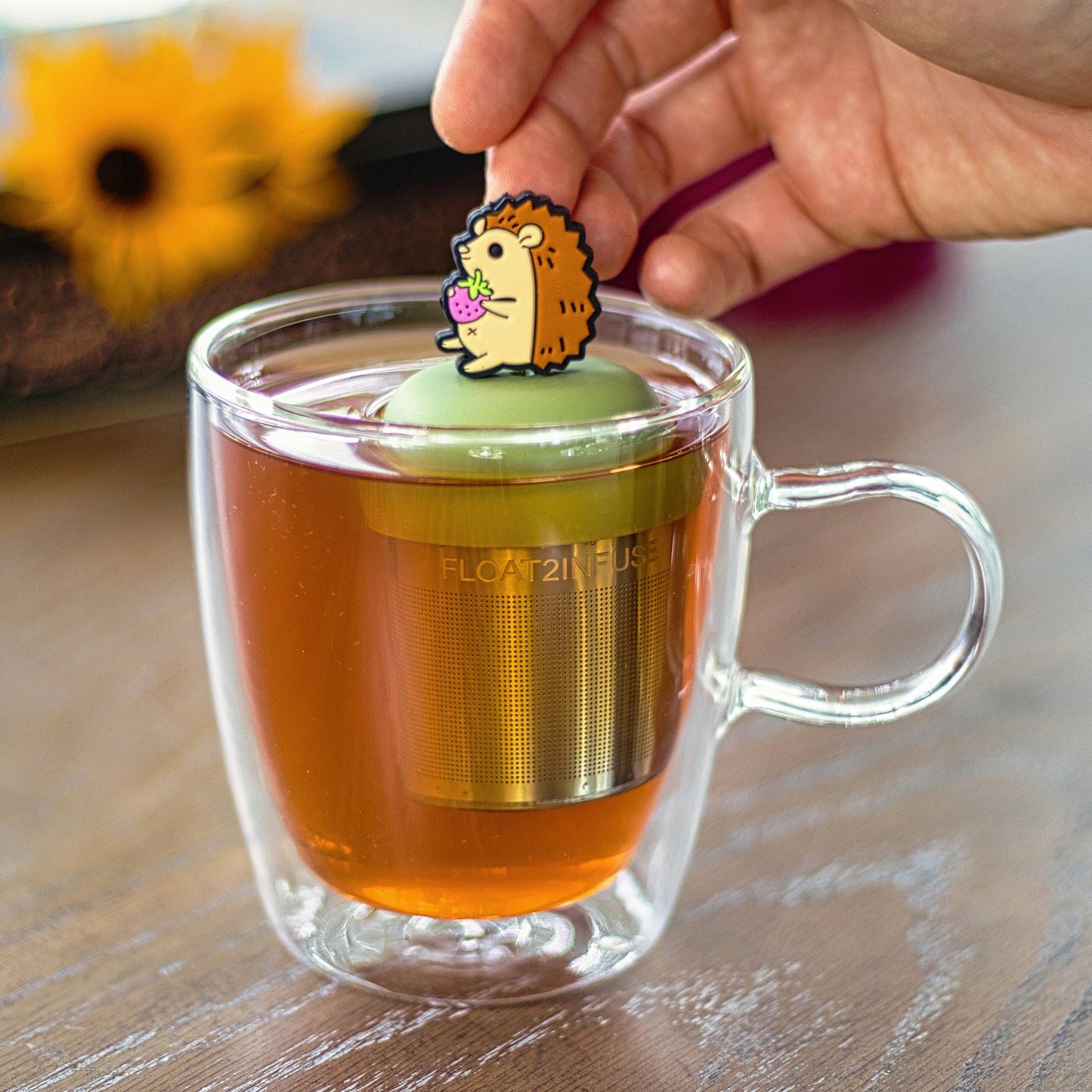 Floating Hedgehog Tea Infuser - Cute Animal Tea Infuser for Loose Leaf Tea