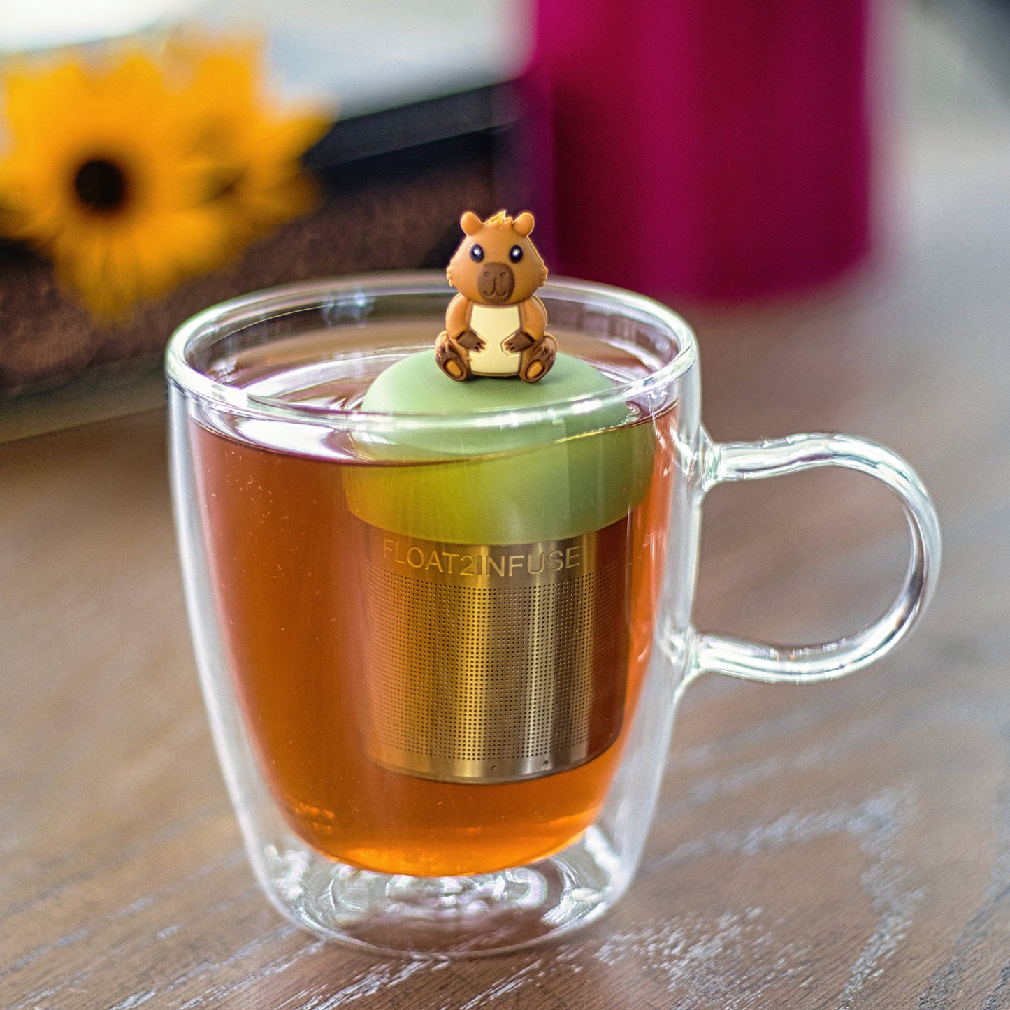 Floating Capybara Tea Infuser - Cute Animal Tea Infuser for Loose Leaf Tea