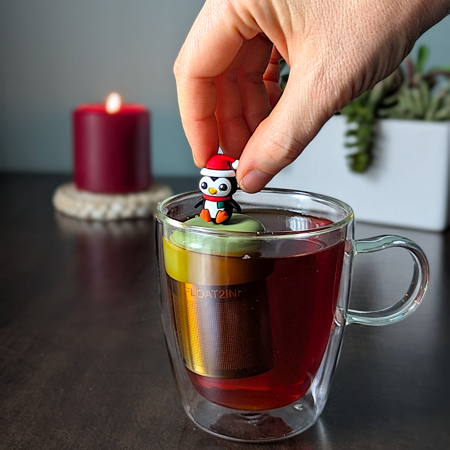 Floating Christmas Penguin Tea Infuser - Cute Animal Tea Infuser for Loose Leaf Tea