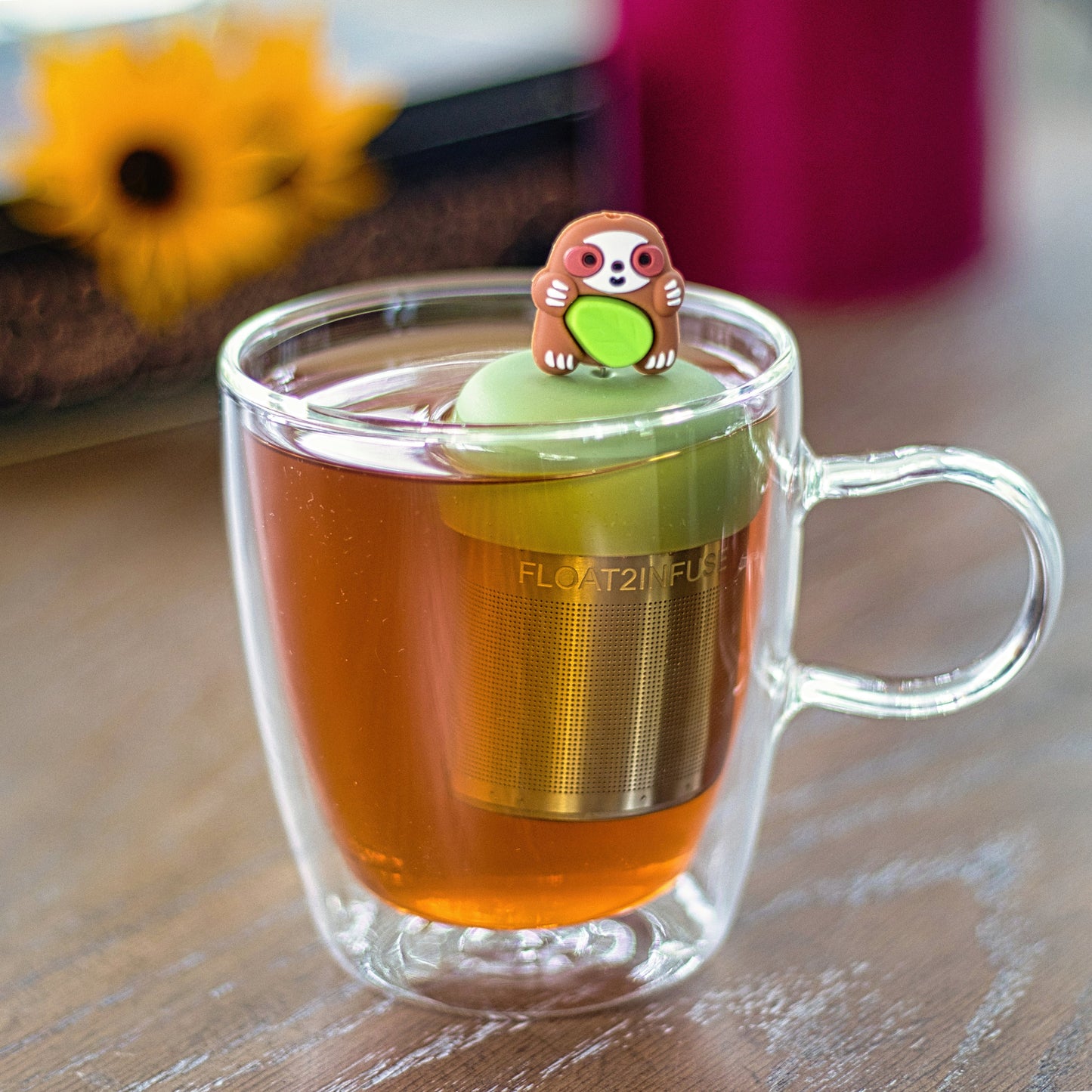 Floating Hungry Sloth Tea Infuser - Cute Animal Tea Infuser for Loose Leaf Tea