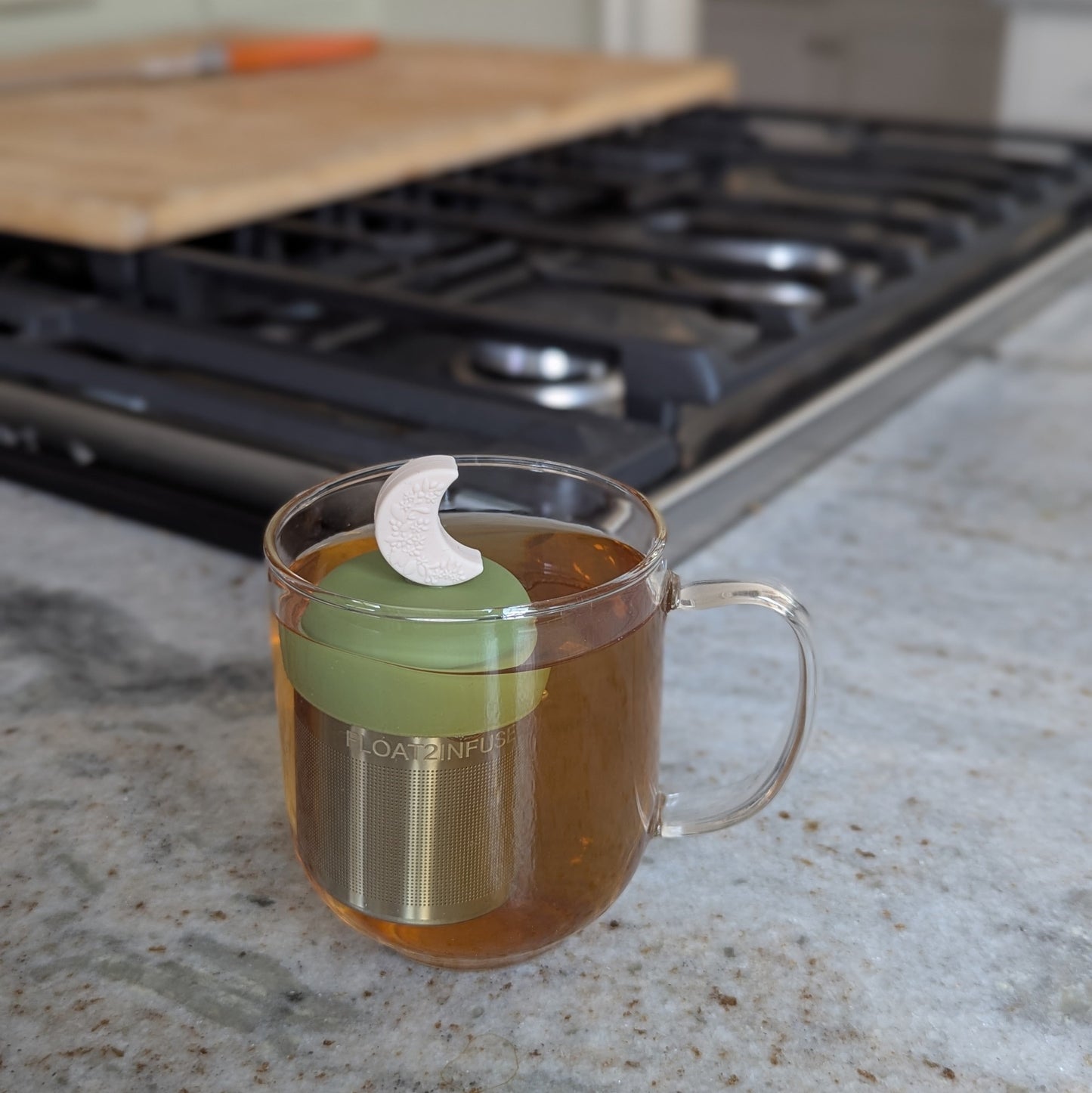 Floating Ivory Flower Crescent Tea Infuser - Cute Tea Infuser for Loose Leaf Tea