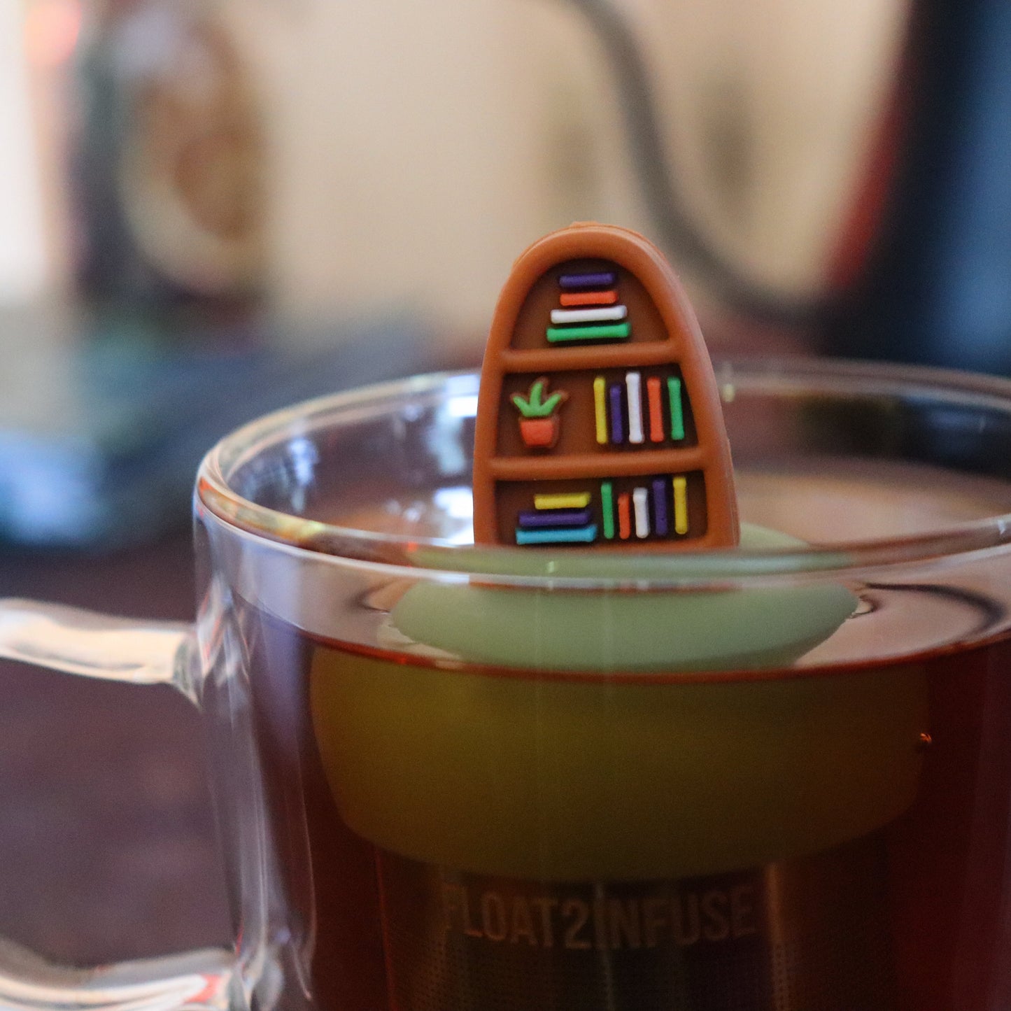 Floating Plant Bookshelf Tea Infuser - Cute Tea Infuser for Loose Leaf Tea