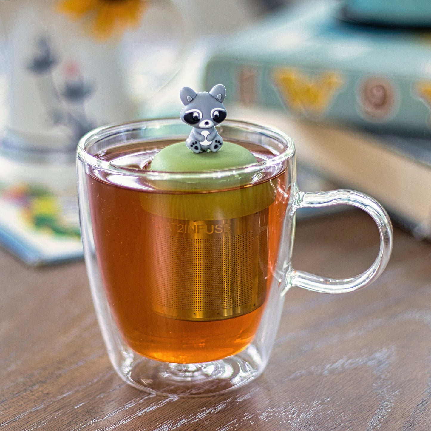 Floating Raccoon Tea Infuser - Cute Animal Tea Infuser for Loose Leaf Tea