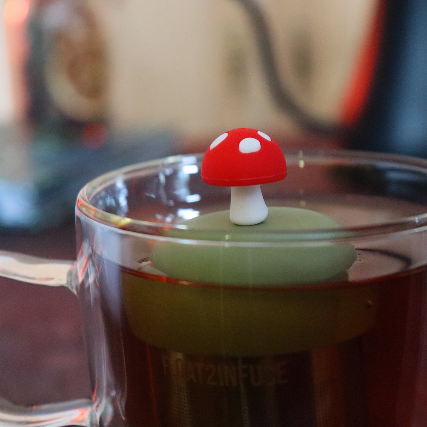Floating Red Mushroom Tea Infuser - Cute Tea Infuser for Loose Leaf Tea