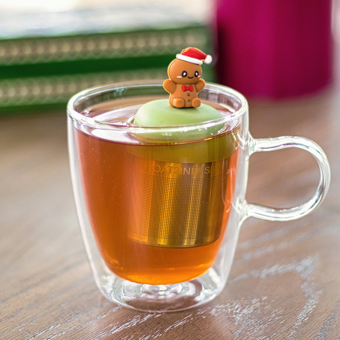 Floating Santa Hat Gingerbread Tea Infuser - Cute Tea Infuser for Loose Leaf Tea