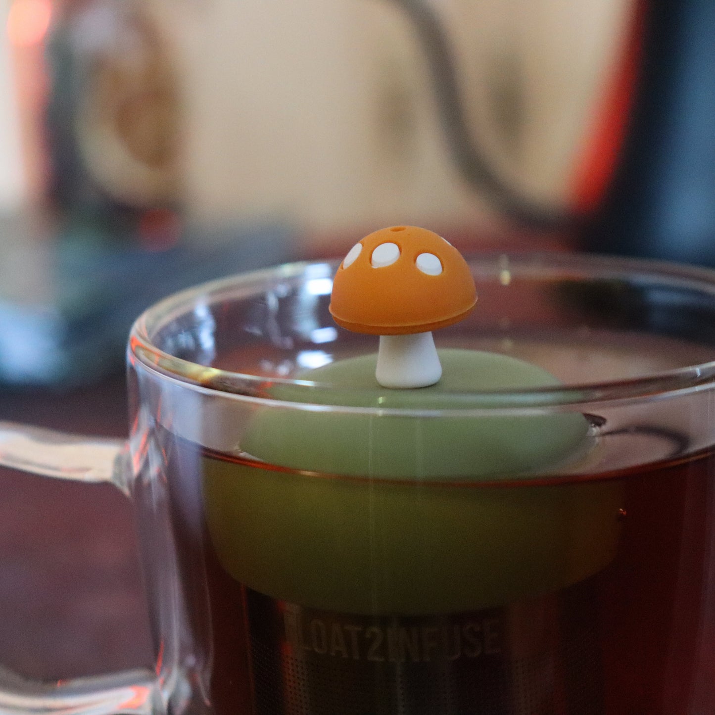Floating Yellow Mushroom Tea Infuser - Cute Tea Infuser for Loose Leaf Tea