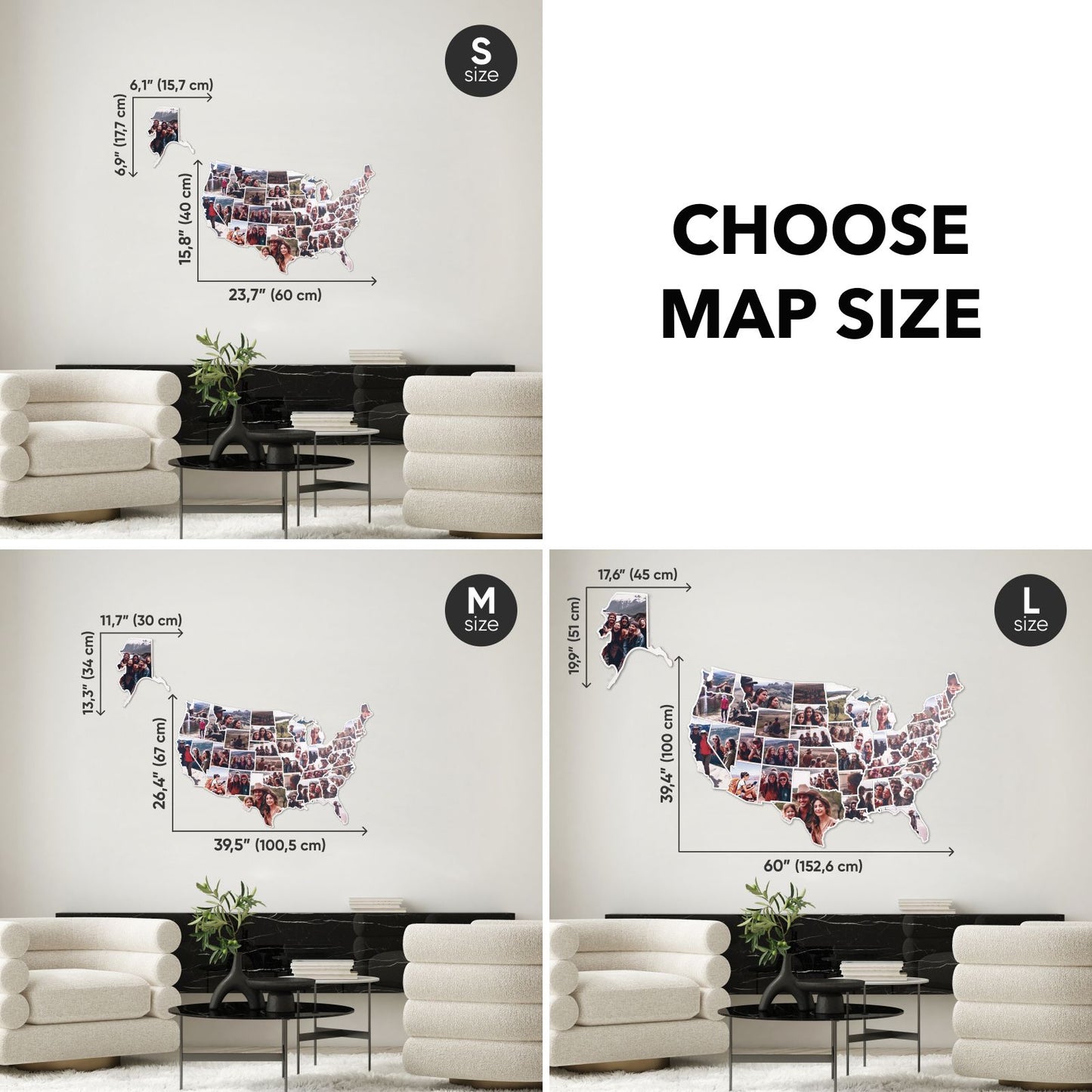 USA Photo Map Pastel