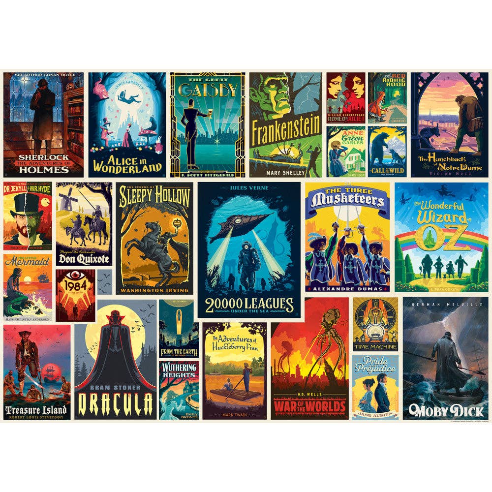 Vintage Posters - Literary Classics 1000 Piece Jigsaw Puzzle | Masterpieces Puzzles