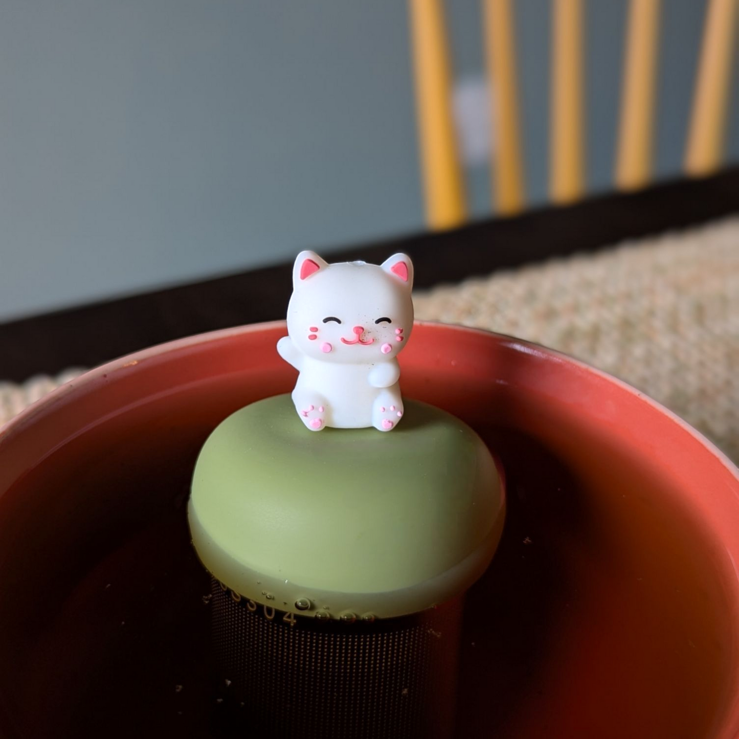 Floating White Cat Tea Infuser - Cute Animal Tea Infuser for Loose Leaf Tea