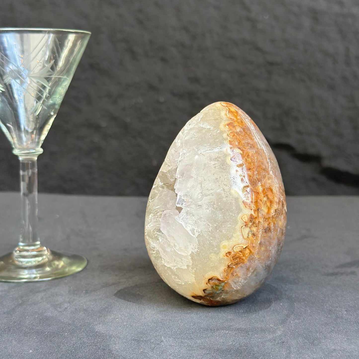 Genuine White Quartz Egg, Crystal Cavern, Polished Mineral Formation
