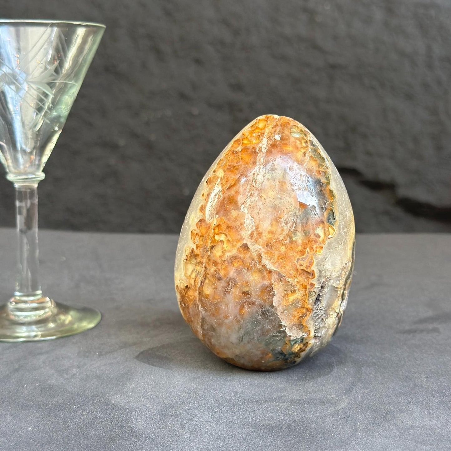 Genuine White Quartz Egg, Crystal Cavern, Polished Mineral Formation