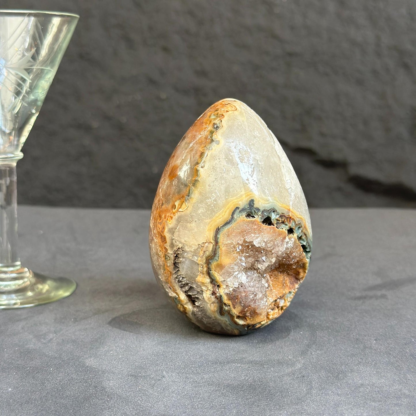 Genuine White Quartz Egg, Crystal Cavern, Polished Mineral Formation